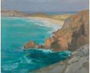  Plage Et Falaise Rocheuse, 1927  by Louis Marie Desire-Lucas