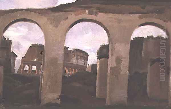 The Colosseum, seen through the Arcades of the Basilica of Constantine, 1825 - view 1