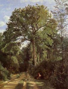 Ville d'Avray (Entrance to the Wood), c.1823-25 by Jean-Baptiste-Camille Corot