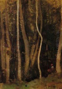 Figures in a Forest by Jean-Baptiste-Camille Corot