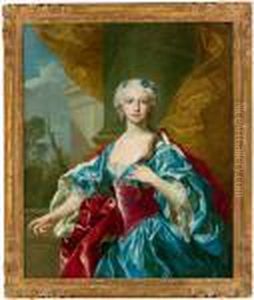 Ritratto Di Una Giovane Signora Sulla Terrazza Di Un Castello Ritratto Di Una Giovane Signora Sulla Terrazza Di Un Castello