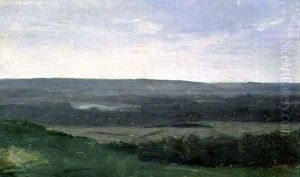 Landscape with Distant Mountains, c.1840-45 by Jean-Baptiste-Camille Corot