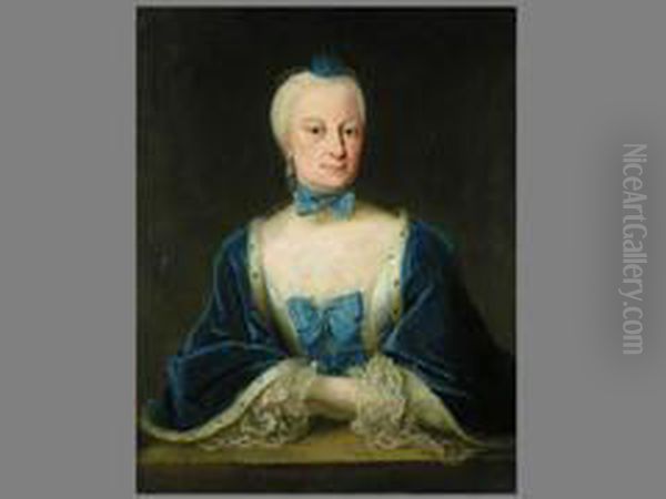 Portrait Einer Dame Mit Blauer Schleife - view 1