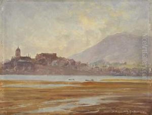 Ville Et Rivage A Maree Basse - view 1