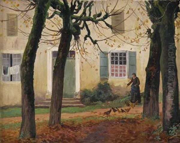 Interieur De Cour Au Caneau (la Provende Des Poules) - view 1