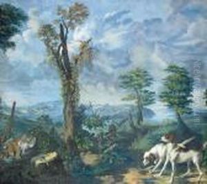 Two Hounds In A Landscape