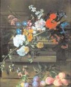 Natura Morta Di Fiori E Frutti by Alexandre-Francois Desportes
