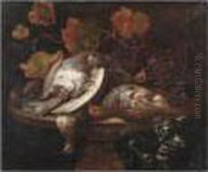Nature Morte Aux Perdrix Avec Un Chat