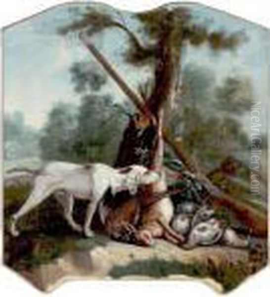 A Hunting Dog And Game In A Landscape - view 1