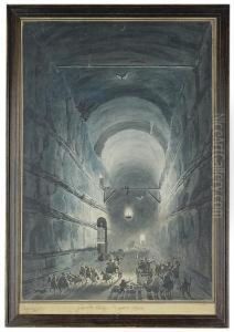 The Grotto Of Posillipo, Naples by Louis Jean Desprez