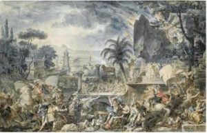 Hamilcar Attacking The City Of Agrigentum by Louis Jean Desprez