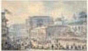 Cortege Des Antiquites D'herculanum Arrivant Au Musee De
 Capodimonte by Louis Jean Desprez