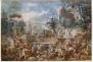 Scene De Combat Antique by Louis Jean Desprez