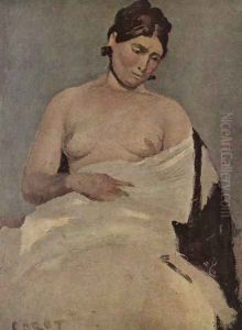 Seated Woman with chest by Jean-Baptiste-Camille Corot