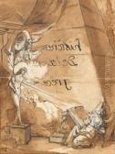 Recto : Frontispice : Histoire 
De La Greceverso : Etude Au Crayon Sur Papier Prepare Plume Et Encre 
Noire Surtrait De Crayon Noir by Claude Louis Desrais