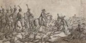 Napoleon At Eylau by Claude Louis Desrais
