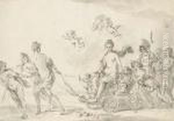 Le Triomphe De Venus Sur Un
Chariot Tire Par Trois Femmes, Suiviesapollon, Pen Et Neptune, Par Des
Femmes, Des Musiciens Et Desguerriers - view 1