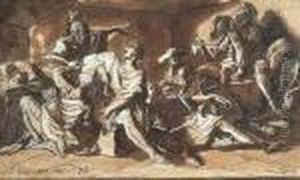 Scene De L'histoire Romaine by Claude Louis Desrais