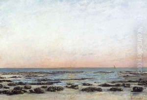 Sunset, Trouville, c. 1870 by Jean-Baptiste-Camille Corot