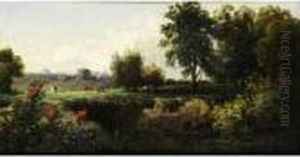 Baumlandschaft Mit Einem Wassergraben by Johannes Josephus Destree