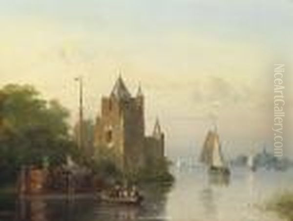 Shipping By A Riverside Castle - view 1