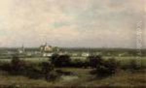 A Panoramic View Of Haarlem With The St. Bavo by Johannes Josephus Destree