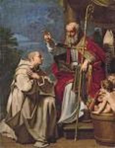 Saint Nicholas With The Three School Children And A Carthusian Monk