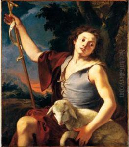 San Giovannino In Un Paesaggio by Michele Desubleo