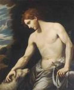 Saint John The Baptist In A Landscape by Michele Desubleo