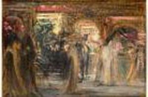 Sortie Du Theatre, Un Soir, A Londres by Georges Desvallieres