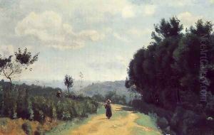 The Severes Hills - Le Chemin Troyon by Jean-Baptiste-Camille Corot