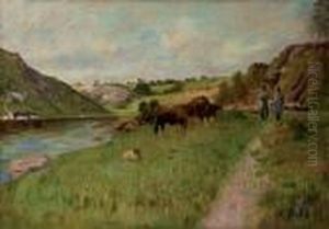 Paysage De La Creuse Toile by Leon Detroy