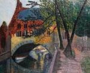 Canal In Bruges by Leon Detroy