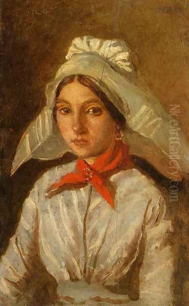 Young Girl with a Large Cap on Her Head - view 1