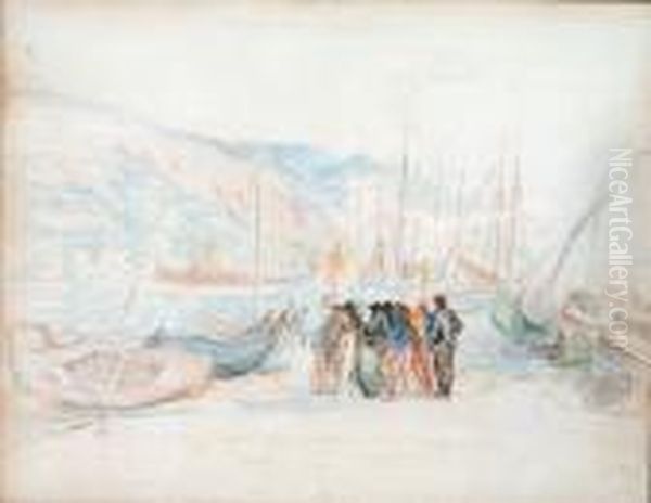 Pecheur Devant Le Port De Menton - view 1