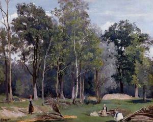 In the Woods at Ville d'Avray by Jean-Baptiste-Camille Corot