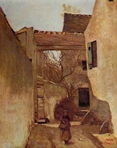 Village Corner, Ecouen by Jean-Baptiste-Camille Corot