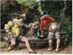 Auguste , The Egg Trick, Signed,
Dated And Inscribed Roma 73, Oil On Panel, 22 X 27 Cm.; 8 3/4 X 10 1/2
In by Cesare-Auguste Detti
