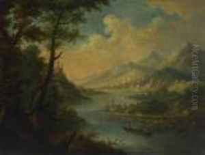 Flusslandschaft. Flusslandschaft.