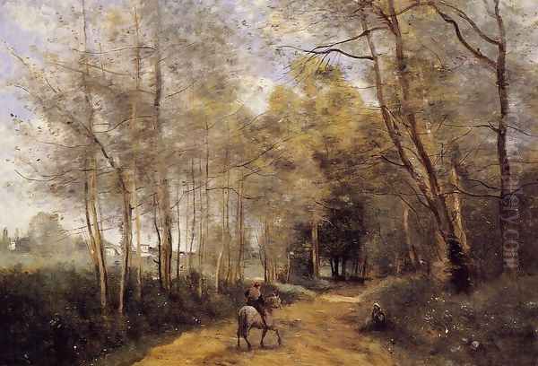 Ville d'Avray - Horseman at the Entrance of the Forest - view 1