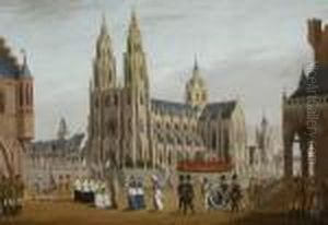 Kronungszug Karls Vii. Vor Der Kathedrale Zu Reims.
