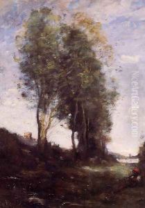 Shepherd Resting by Jean-Baptiste-Camille Corot