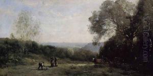 Outside Paris - The Heights above Ville d'Avray by Jean-Baptiste-Camille Corot