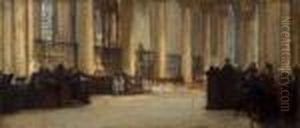 Interieur D'une Eglise : La Messe by Andre Devambez