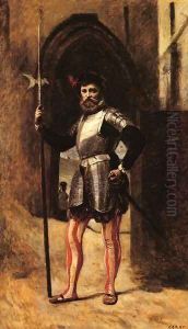 The Halberdsman by Jean-Baptiste-Camille Corot