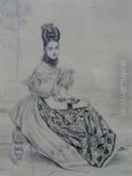 Portrait De Femme Etude
Preparatoire Pourune Lithographie. Fusain Et Crayon. 26x20cm Prov :
Vente La Baule22/09/02 - view 1