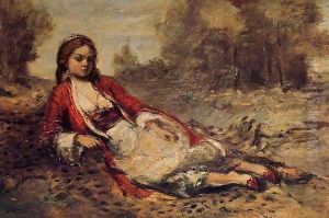 Young Algerian Woman Lying on the Grass