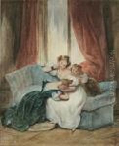 Three Women (la Confession) by Achille-Jacques-Jean-Marie Deveria