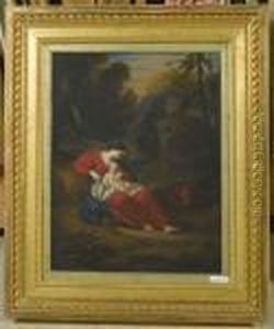 Ruhe Auf Der Flucht Nach Agypten. by Achille-Jacques-Jean-Marie Deveria