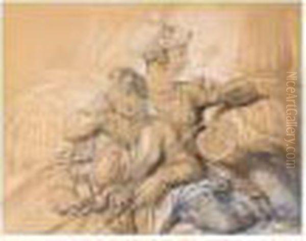 A Turkish Gentleman And Lady Seated In An Interior - view 1